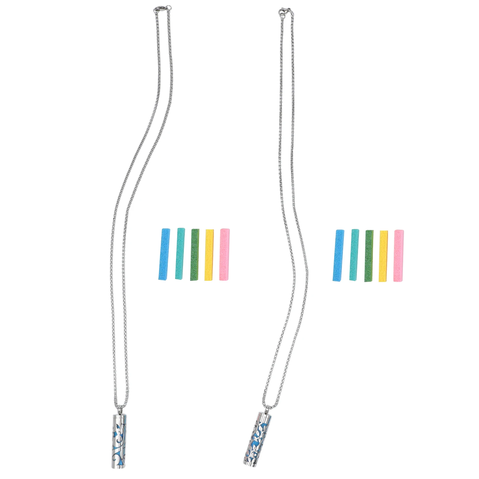 

Aromatherapy Necklace Stylish Stainless Steel Scent Men Pendant Diffuser Pendant 2 Sets Male Accessories