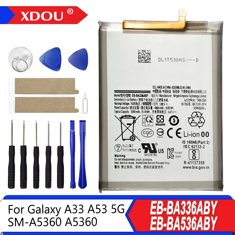

Brand New EB-BA336ABY/EB-BA536ABY 5000mAh Battery For Samsung Galaxy A33 A53 5G SM-A5360 A5360 + Tools