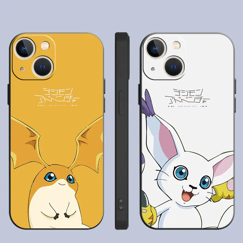 Black Case For iPhone 14 15 Pro Max 13 XR SE 2020 12 Mini 6 6S X XS 11 Pro 7 8 Plus Soft Phone Cover Digimon Adventure