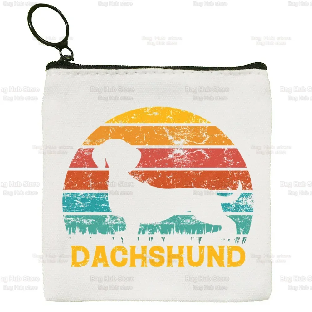 Dachshund Teckel Cute Dog Cartoon Printed Canvas Bag Design Canvas Simple and Fashionable Storage Bag