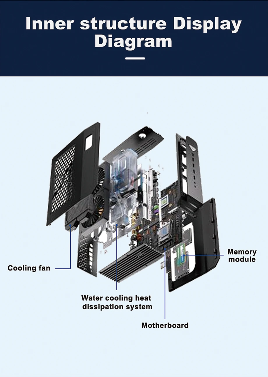 Mini PC ad alte prestazioni Intel Core i9 12400F 12700F 12900F NVIDIA RTX3060 12G Raffreddamento a liquido Costruzioni personalizzate per PC da gioco 8K