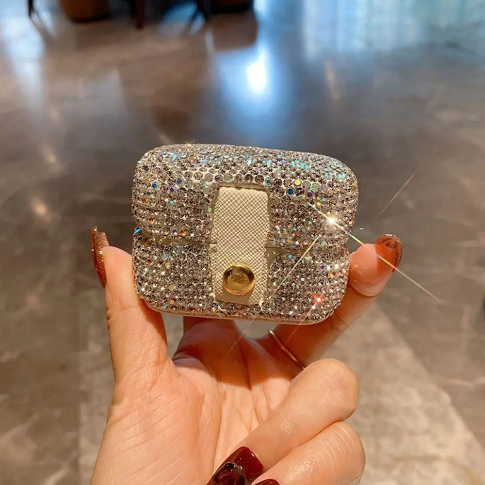 Bling Mini Rhinestone Ring box Creative Silver Rhinestone Jewelry Box Square Luxury Sparkling Jewelry Storage Box Organizer Case
