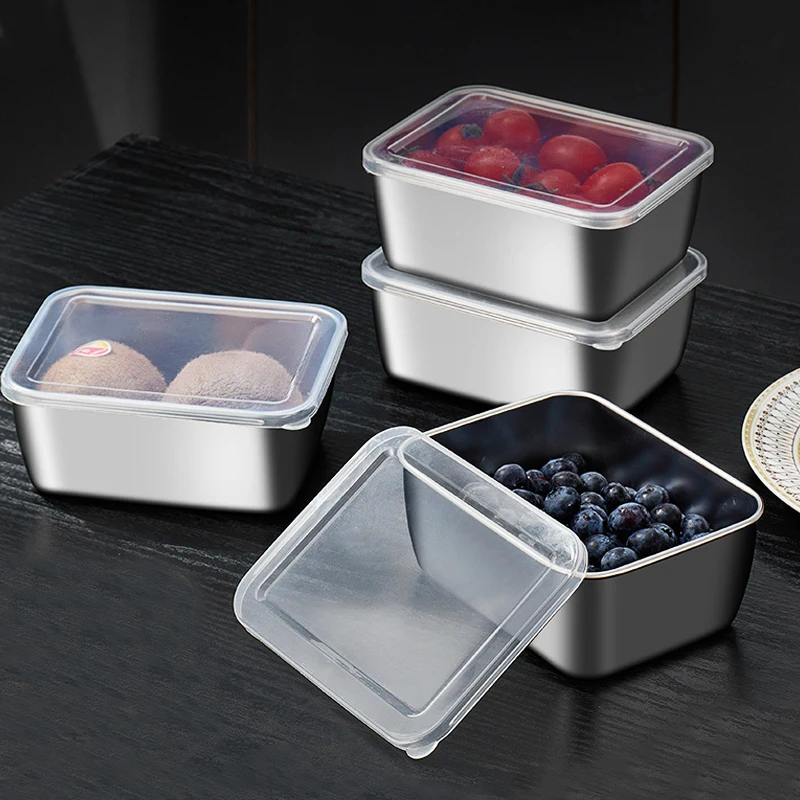 Stainless Steel Fresh Keeping Box Airtight Food Storage Container With Lid  Lunch Bento Food Box Outdoor Picnic Camping Tool