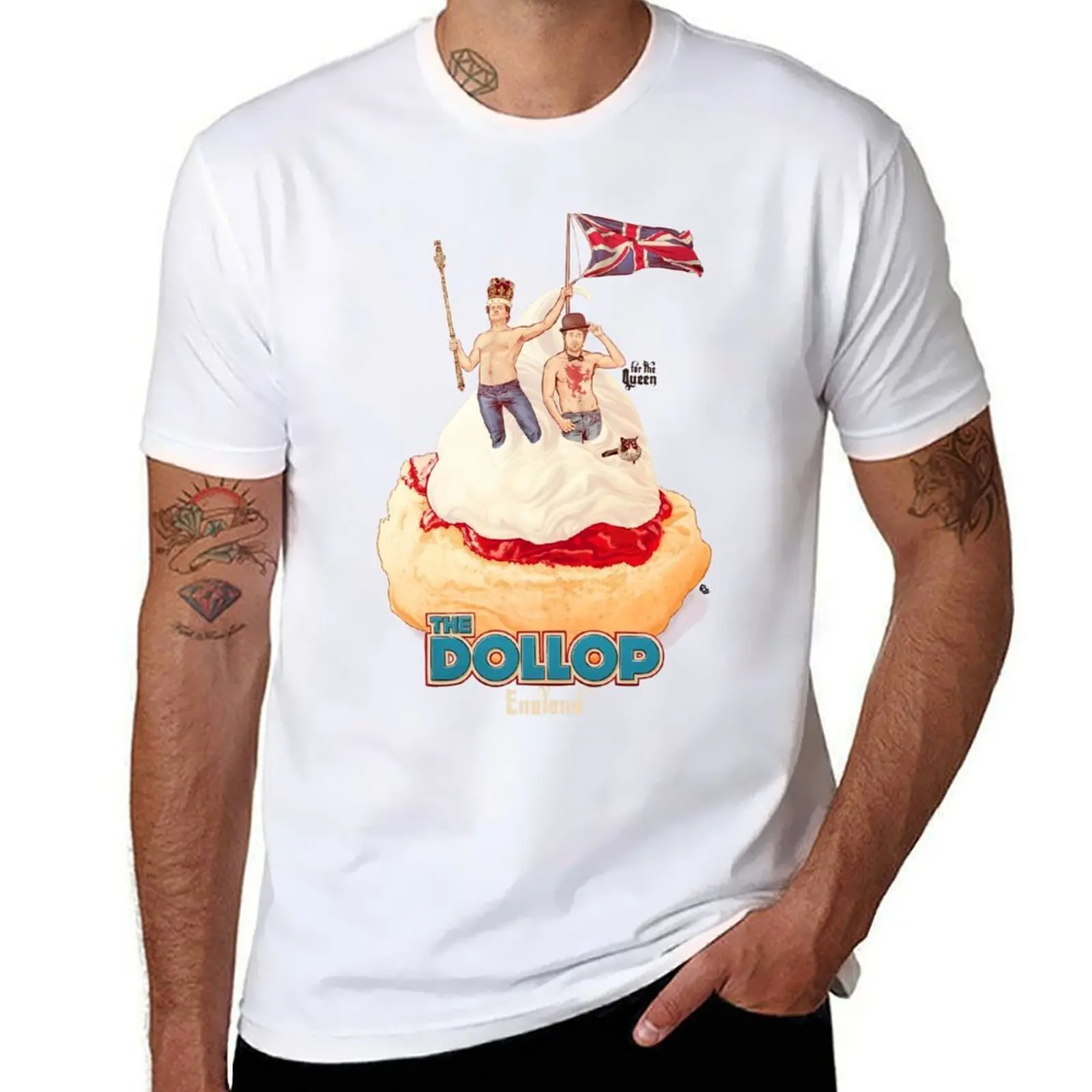 

UK: & England DOLLOP the Scone Jam & T-Shirt Work Short Sleeve Cotton Top