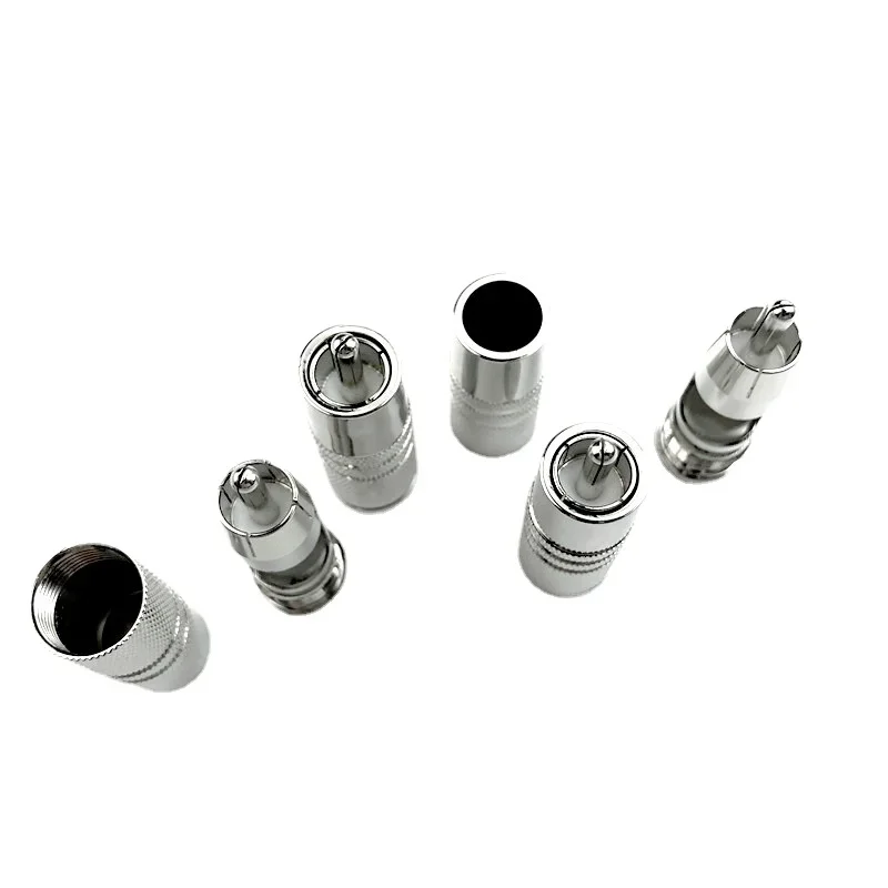 4 Buah Konektor Adaptor Audio HiFi Colokan Solder RCA Tembaga Berlapis Perak 11Mm