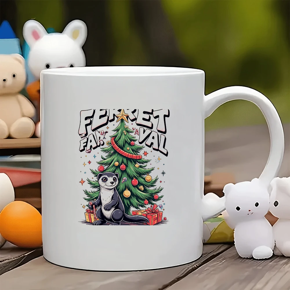 Taza de árbol de Navidad de dibujos animados de 11oz + regalo de Navidad taza para niños taza de café creativa para oficina familiar regalo personalizado de Navidad