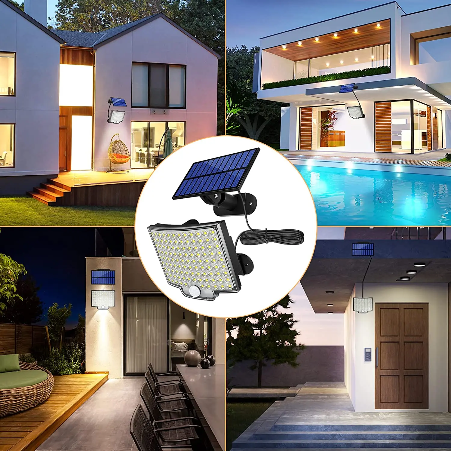 Ultra Bright 106 LED Outdoor Solar Light Motion Sensor Wall Lights 4 Working Modes IP65 Waterproof Solar Lamp for Country House