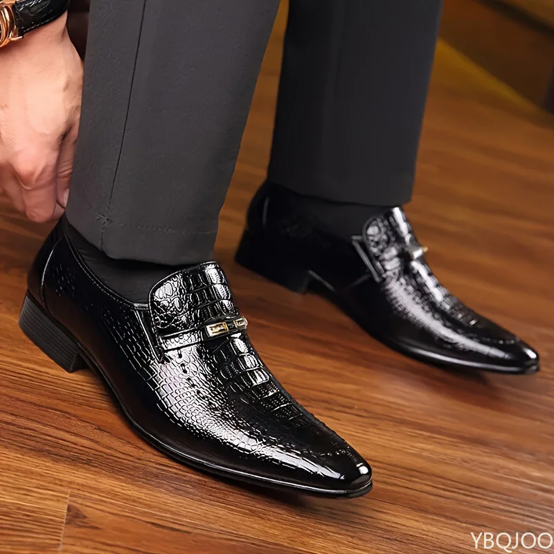 

2025 Large Size Fashionable Men's Office Formal Shoes Low Cut Daily Comfortable Pointed Multifunctional Men's Wedding Shoes