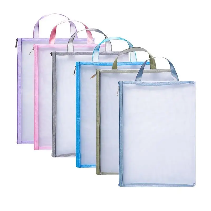 

A4 mesh file bag stationery storage pen bag