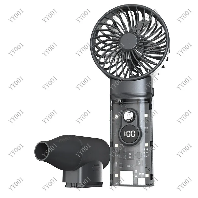 Upgraded Brushless Turbo Fan Dual Head Switchable Detachable Battery Portable Strong Wind Fan