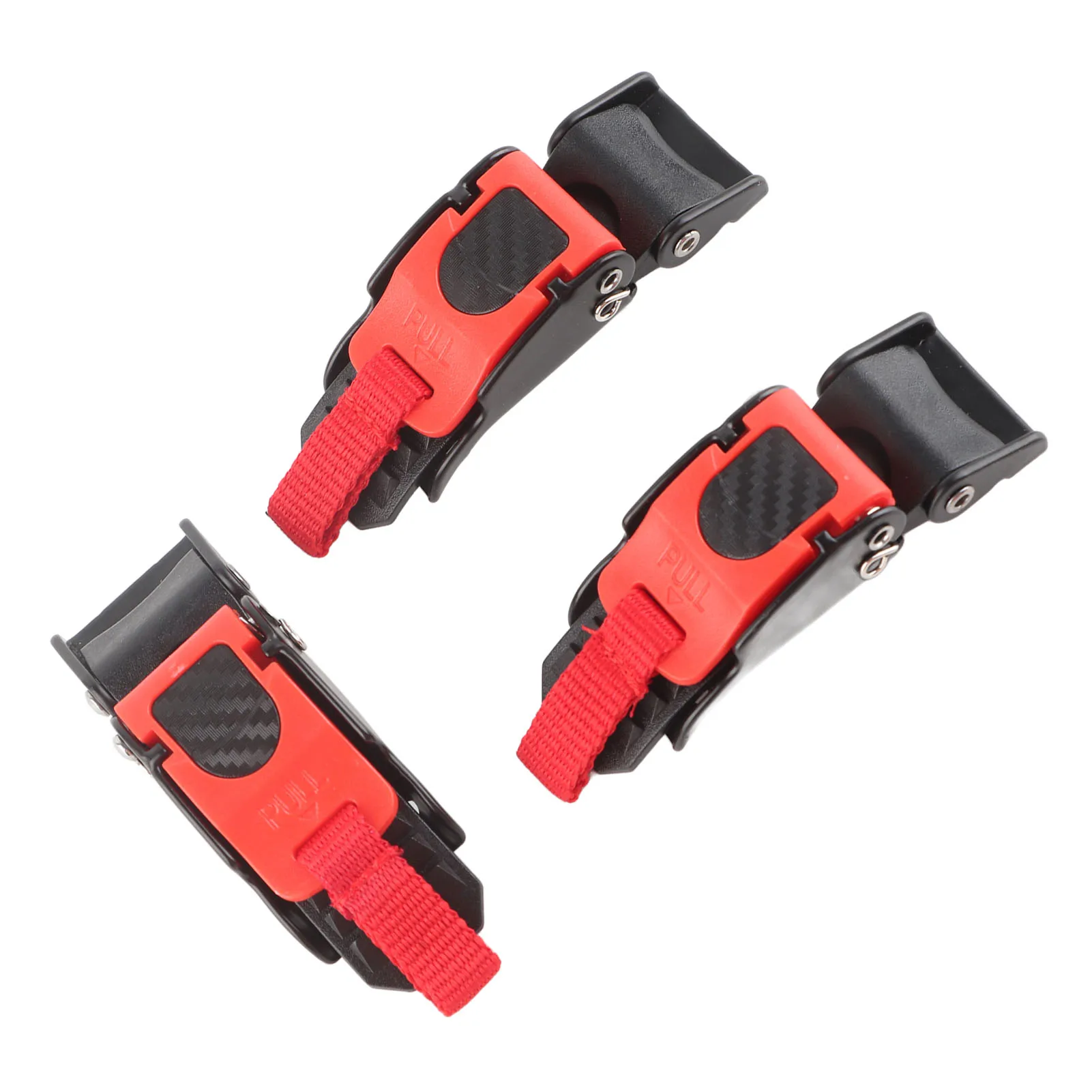 3Pcs Professional  Motorcycle Helmet Speed Clip Chin Strap Quick Release Pull Buckle Black Red Helmet Lock Socket