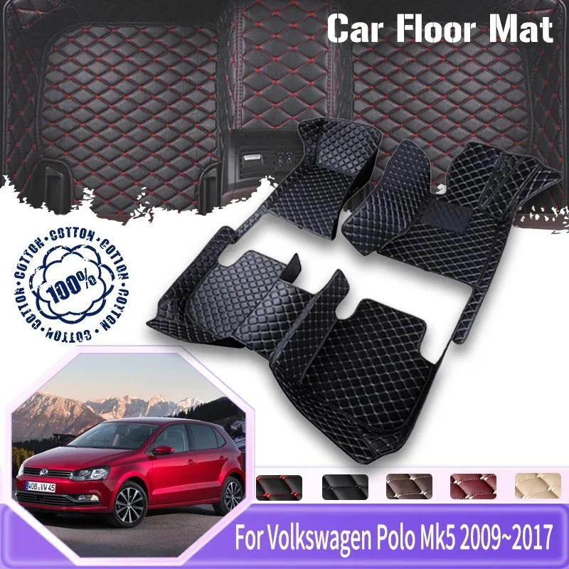 

Автомобильный напольный коврик для VW Volkswagen Polo Vivo Mk5 6R 6C 61 2009 ~ 2015 грязеотталкивающий автомобильный коврик для хэтчбека напольные матовые автомобильные аксессуары