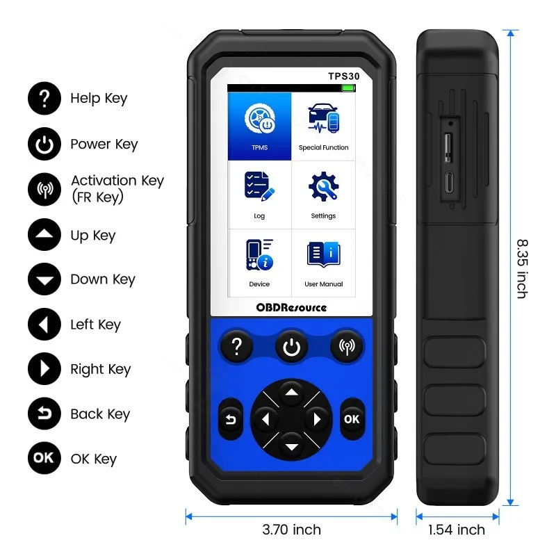 Portable TPMS Diagnostic Tool TPS30 OBD Sensor Programming Tool For ECU Dashboard Writing Tire Pressure Monitor System