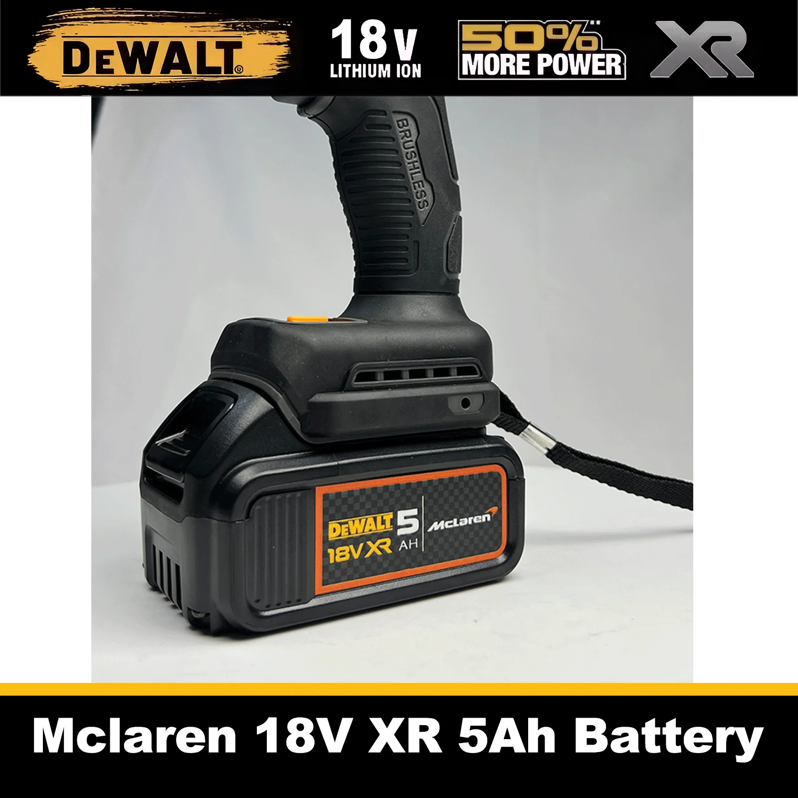 

For DEWALT McLaren F1 Team Limited Edition Cordless Power Tools 18V 5Ah Li-Ion Battery Pack DCB206 with Charger Rechargeable