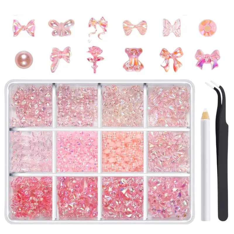 

1Box Nails Charm for Nails 3D Nails Rhinestones Nails Decorations Professional Craft Nails Art Supplies for Women