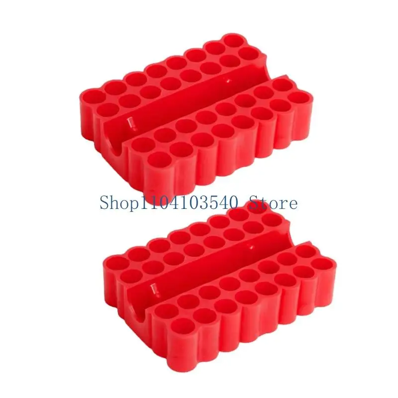 02DC 32 Holes Screwdriver Bits Holder Soft Rubber Drill Bit Storage Tray Shank