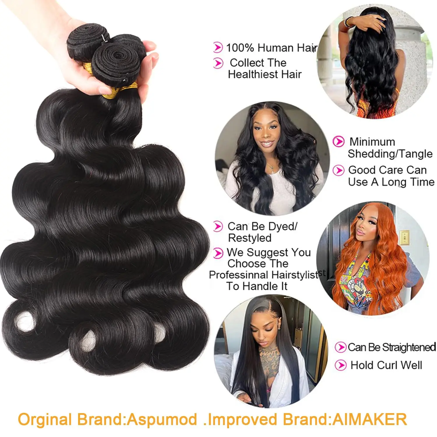 10A Body Wave Bundles Human Hair 22 24 26 Inch Human Hair Bundles 100% Brazilian Virgin Hair Body Wave