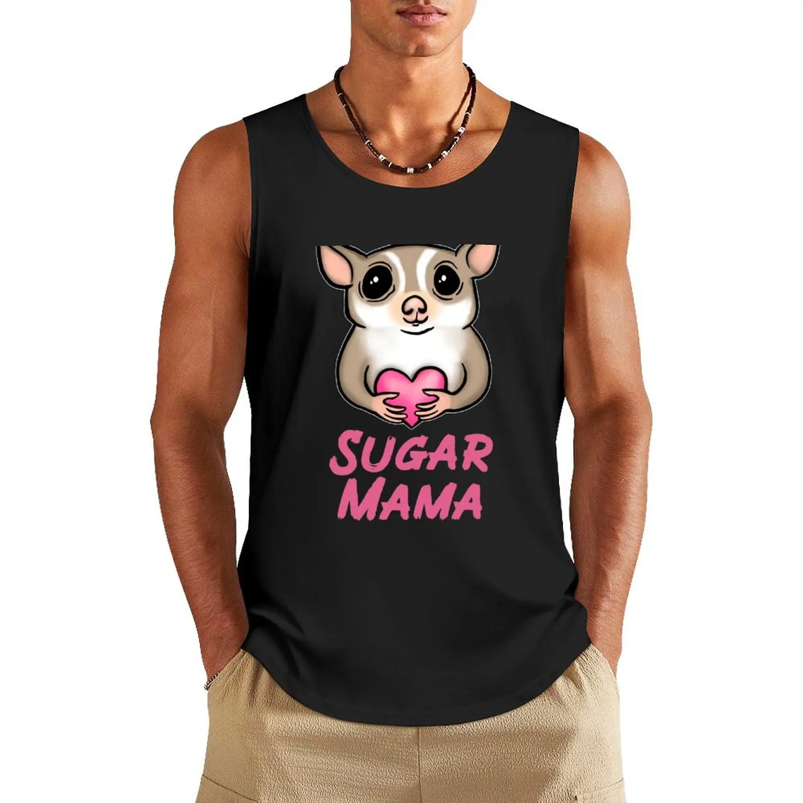 Sugar Glider Mom Mama for Sugar Glider Lovers, Pink Tank Top anime summer clothes clothes for men summer