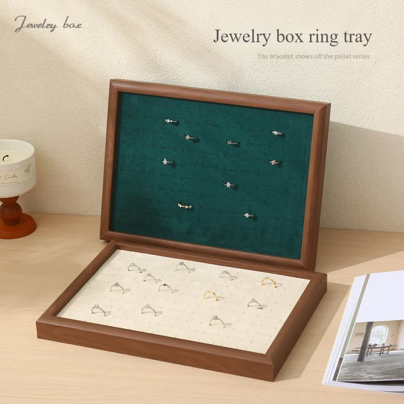 

HoneyDIY high-end retro ring earring storage display tray
