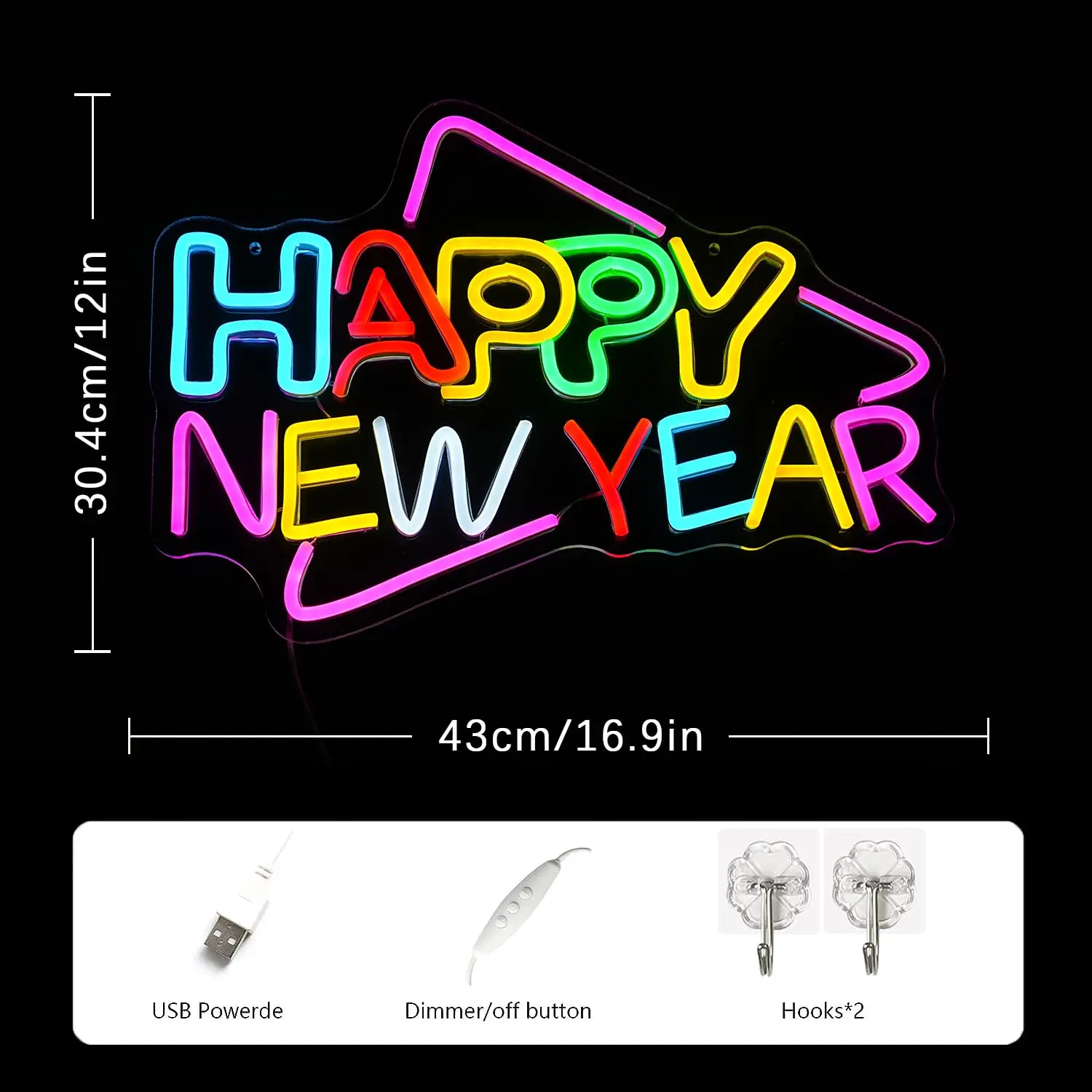 سنة جديدة سعيدة النيون علامة LED ملونة النيون تسجيل عيد الميلاد جدار ديكور فني لعيد الميلاد هتاف عيد الميلاد لافتات حفلة