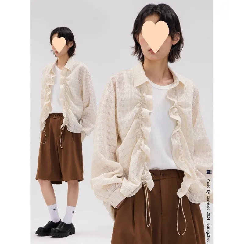 

Новая женская рубашка 2025 года: летняя, свободная, повседневная, в стиле lazy style, с длинным рукавом, легкая, дышащая, для защиты от солнца