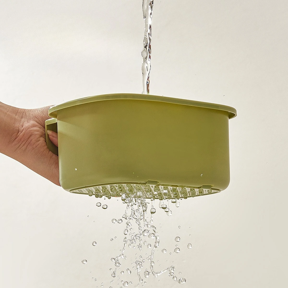 1개 식품 폐기물 싱크대 필터 - 미끄럼 방지, 주방용 걸이식 플라스틱 배수 바구니, 과일 및 야채 보관 및 수프 거름망