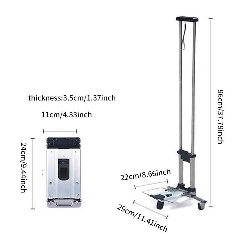 Foldable, Lightweight, Ultra-Compact Carry Cart, Trolley, Travel Goods, Hand Carry, A4 Size, Easy To Carry