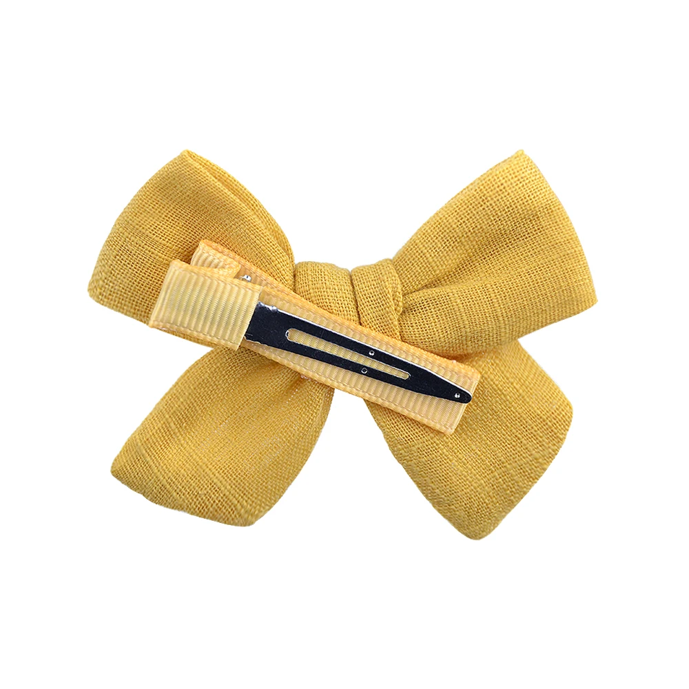 2Pcs/set Solid Cotton Hair Bows Hair Clips For Baby Girls Boutique Hairpins Barrettes Headwear Kids Hair Acesssories