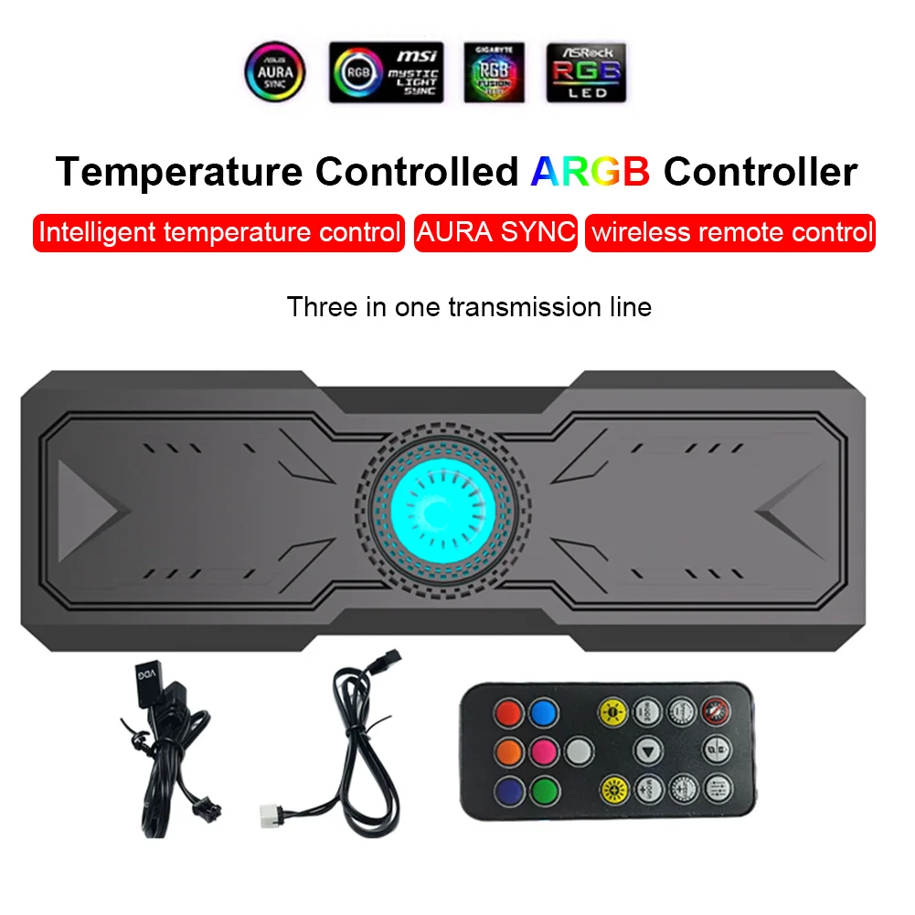 

Контроллер ARGB, беспроводной 4-контактный разъем для охлаждения компьютера, 5 В, 3 контакта, SATA Power