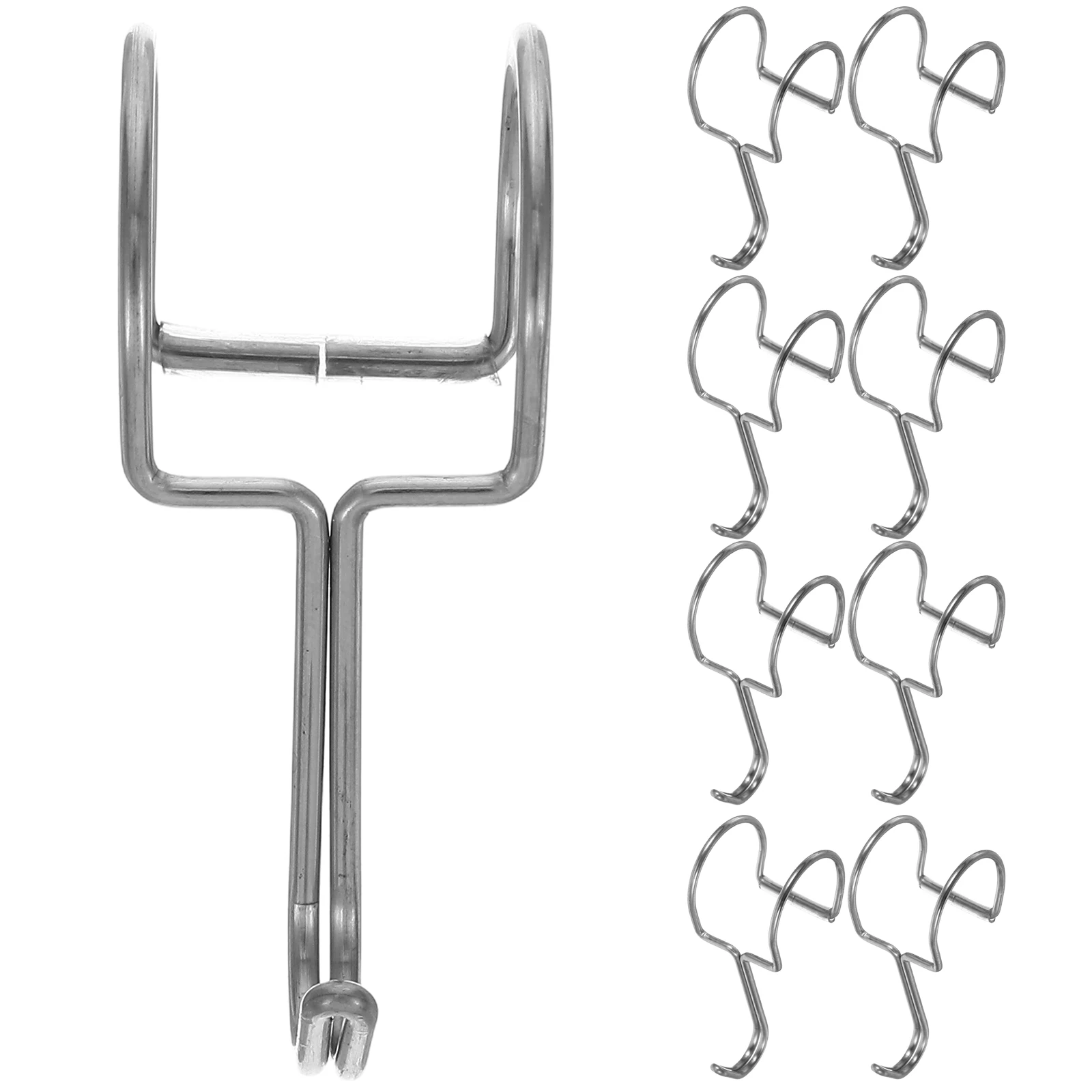 

10Pcs Round Tube Windproof Hanger Hooks Stainless Steel Heavy Duty Clothes Hangers Pot Holders Garden Accessories