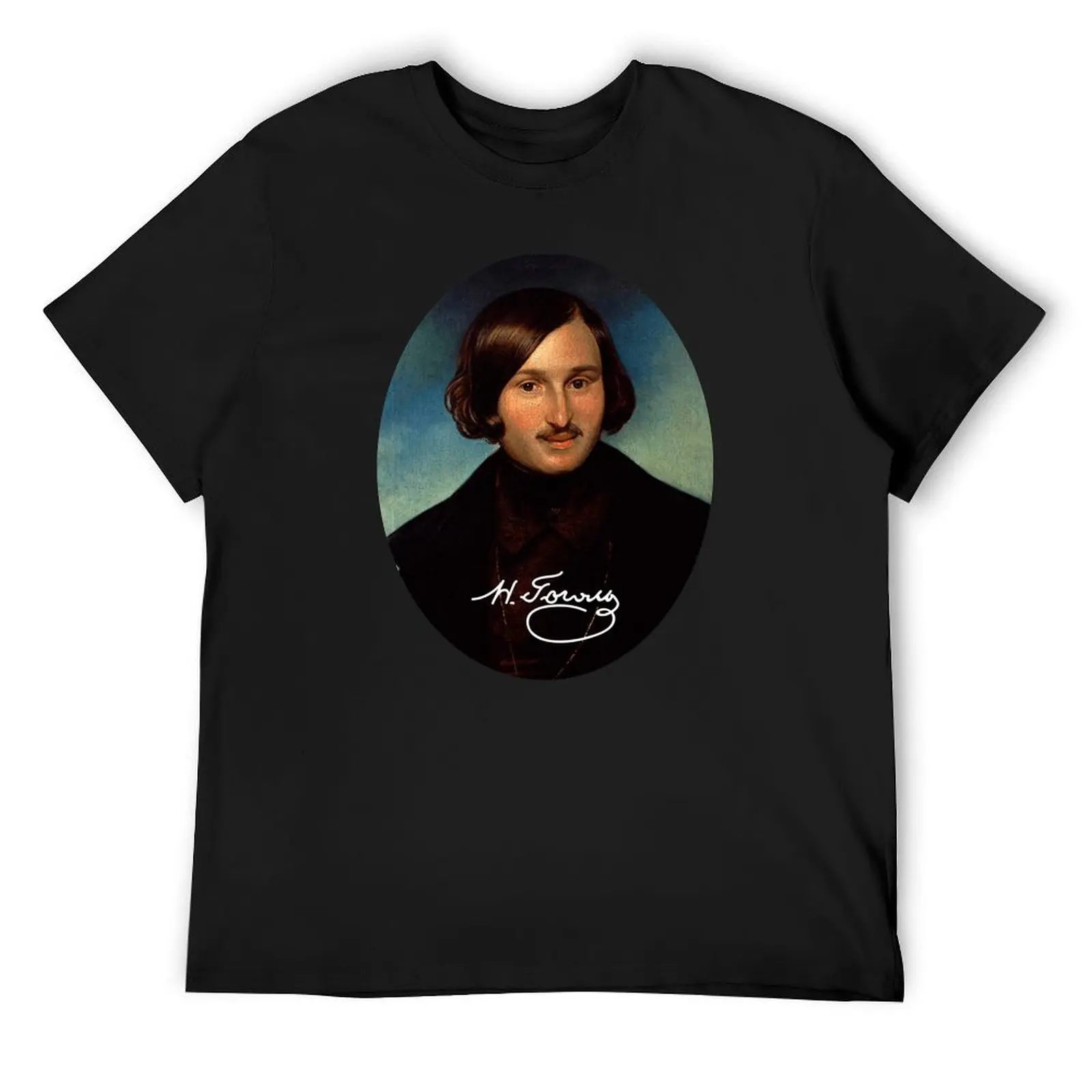 Nikolai Vasilievich Gogol With Signature T-Shirt graphics summer clothes anime tshirt men t shirt