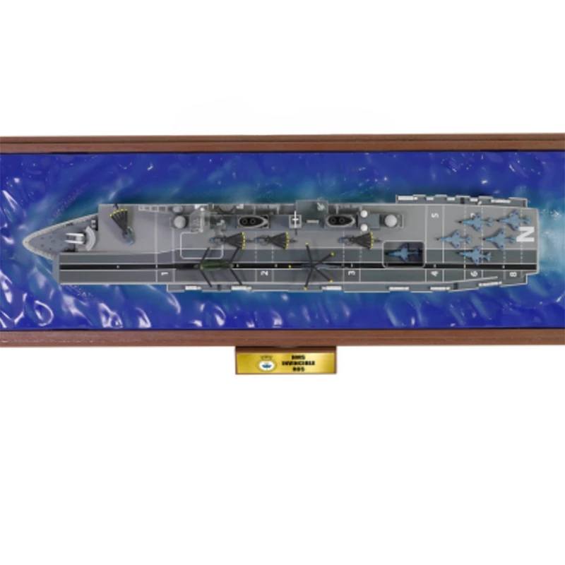 Metal Aircraft Carrier Ship Model 1/700 British Aircraft Carrier Invincible R05 Waterline Version Alloy Finished Model Gift Toy