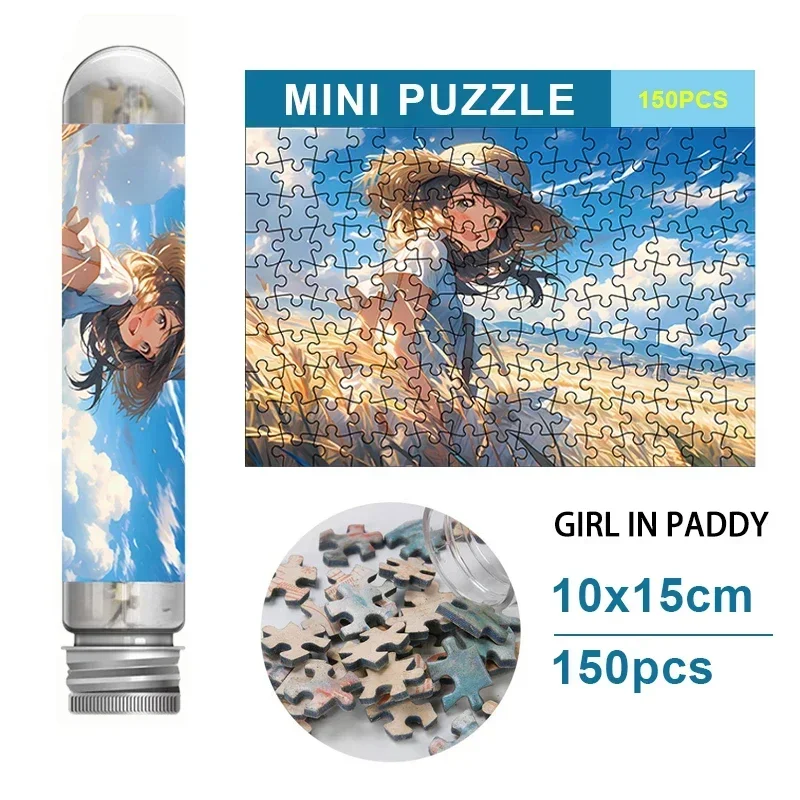 150PCS Mini Test Tube Blossom Fall Cartoons Difficult Jigsaw Puzzle for Adult Decompression Toys Game Family Educational Toys