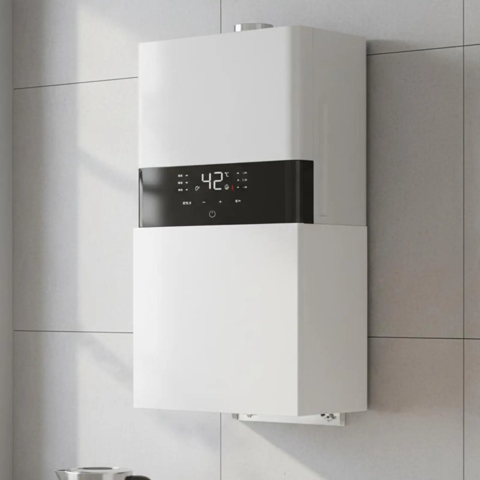 Gas Meter Cover Pipe Hide Kitchen Shelf with Multi Hook for Household Clutter Free Countertop