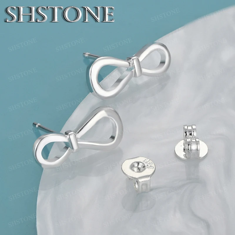 

Elegant Cute 925 Sterling Silver Number 8 Stud Earrings Fashion Jewelry Accessories For Women Engagement Wedding Birthday Party