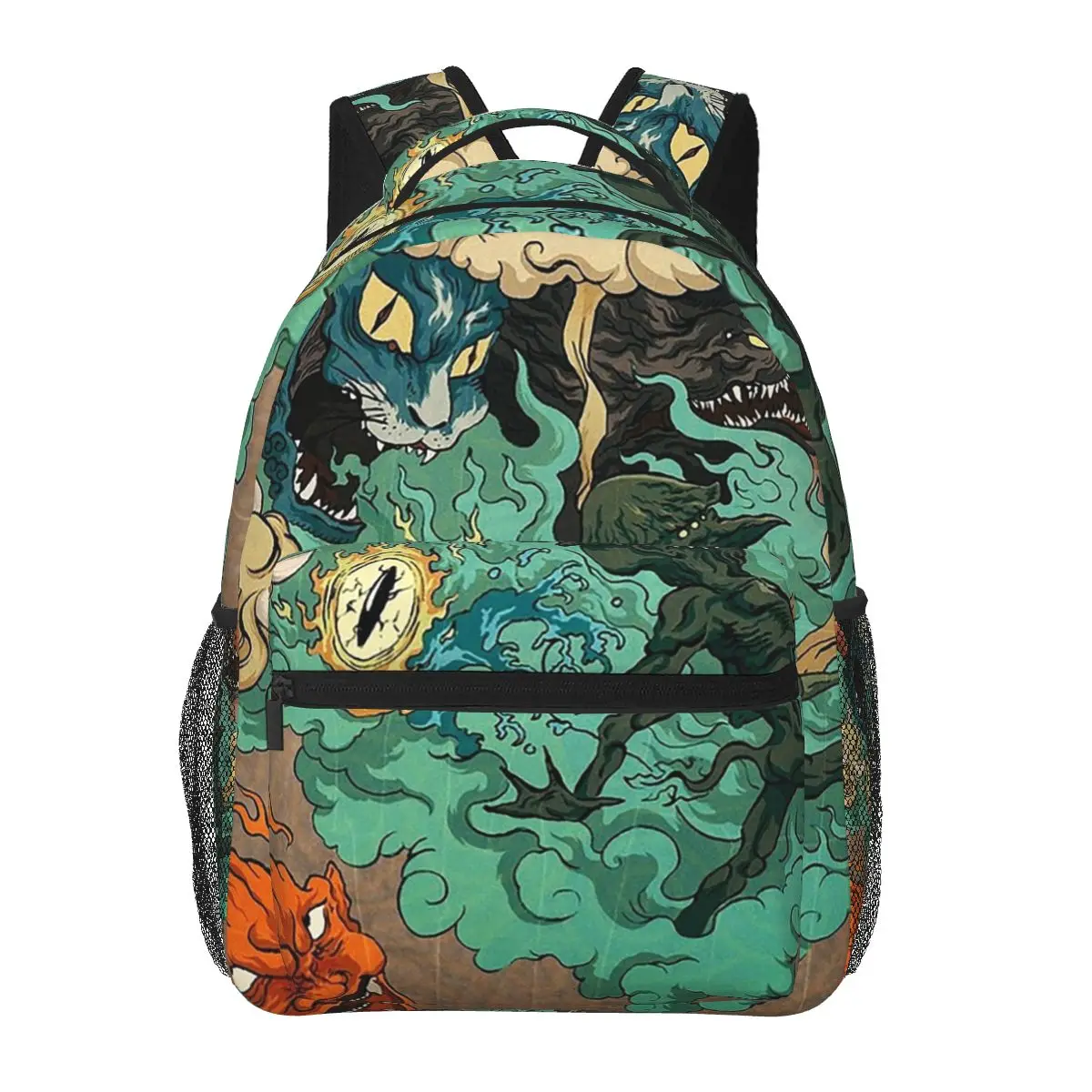 Mochilas Kaiju japonesas vintage para meninos e meninas, mochilas escolares estudantis Mochila de viagem dos desenhos animados, bolsa de ombro de grande capacidade