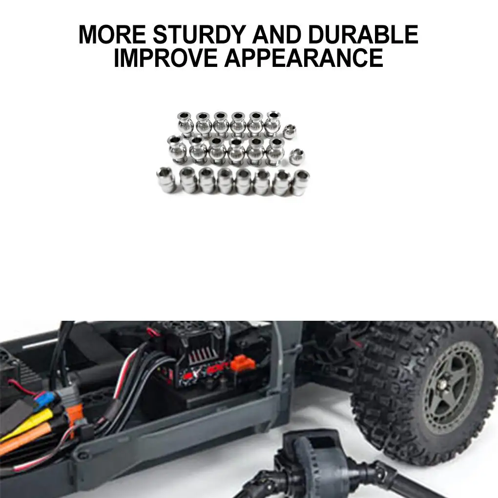 RCGOFOLLOW Steel Ball Stud RC Upgrade Part Rc Ball Stud For 1/10 ARRMA SENTON 3S RC Car Part RC Car Accessories Silver - Image 3