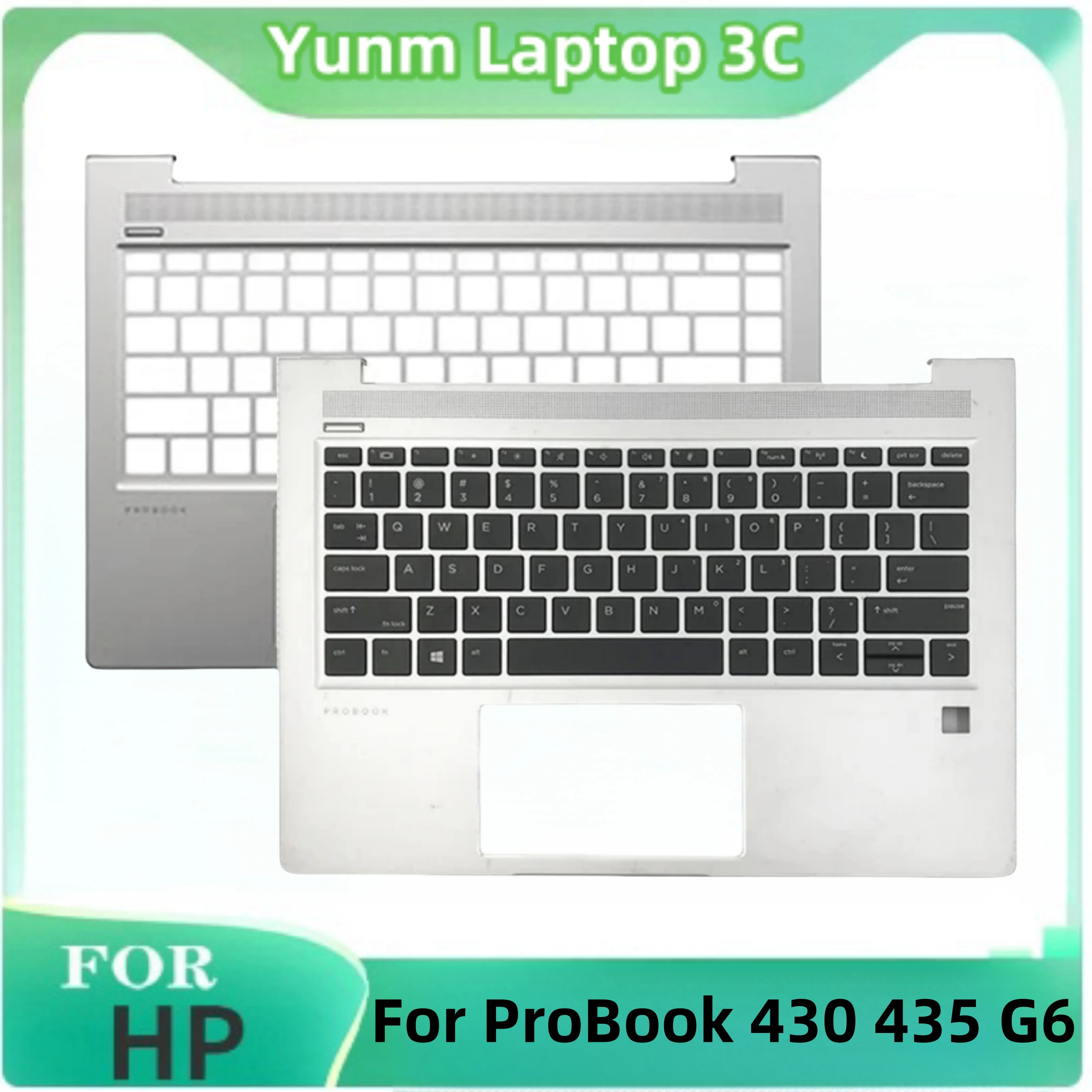 For HP ProBook 430 435 G6 L44548-001 L44547-001 Palm Rest Top Caps New Original US Keyboard Backlit Cover Laptop Case Silver