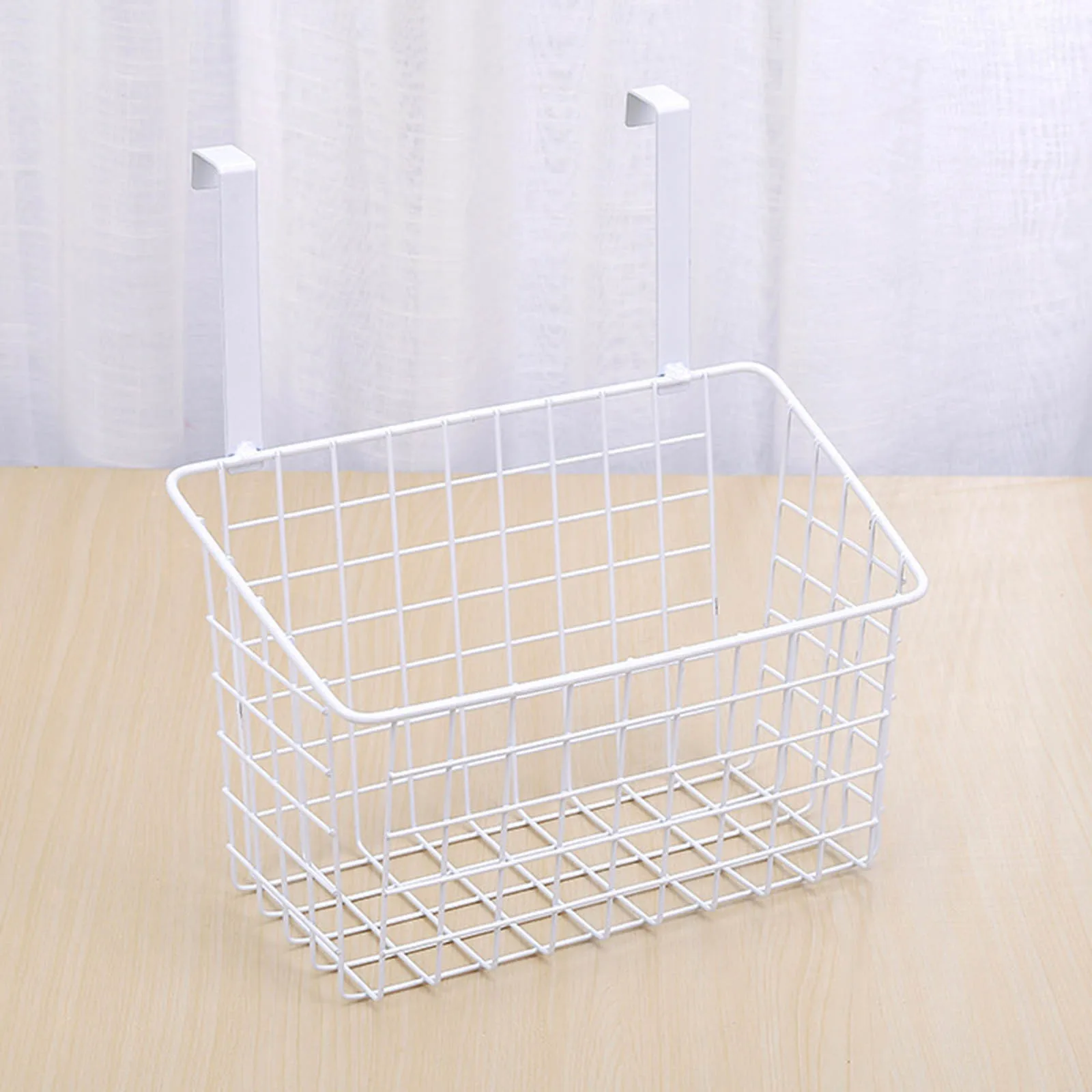 Hanging Iron Storage Basket Kitchen Cabinet Door Back Hanging Basket Seasoning Bottle Storage Rack Bathroom Cabinet Rack