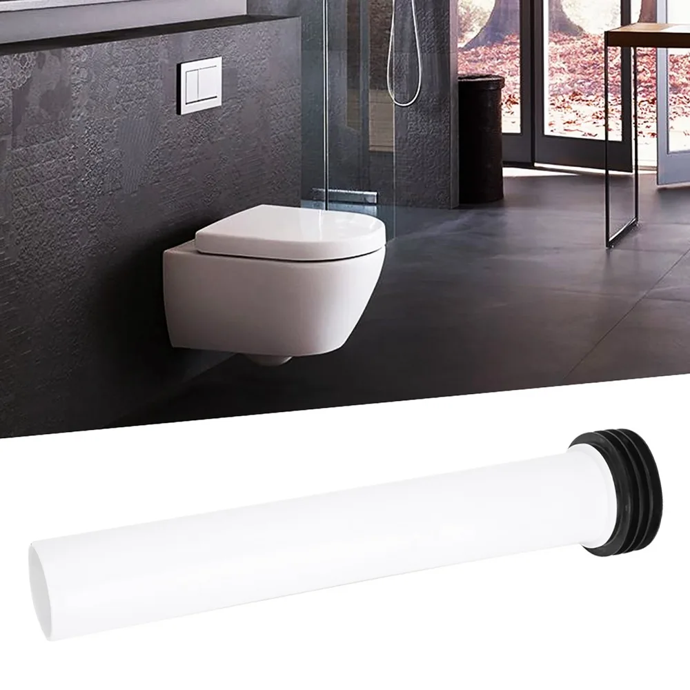 White Color Flush Pipe Extension Straight Design PP Material Toilet Flush Tube Fits 50mm / 2in Toilet Inlet