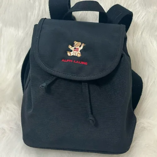 곰 자수 한국 스타일 배낭 플랩 포켓 캐주얼 작은 가방, 캔버스 드로스트링, 다목적 가방, 시크한 여성 배낭  Best5