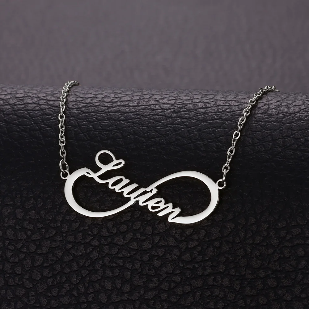 Custom Name Infinity Necklaces Women Family Mather Personalized Stainless Steel Two Name Birth Date Necklace Jewelry Best Gift view 5