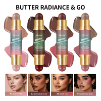 Lakerain Butter Glow&Go Multifunctional Makeup Stick Eye, Lip&Face Contour Contouring Silky Double-ended Blush Highlighter Stick