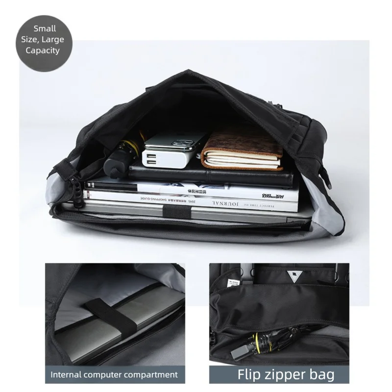حقيبة كروس، قماش مقاوم للماء، حقيبة ملابس العمل، حقيبة دراجة نارية، حقيبة كروس، حقيبة بريد بكتف واحد للرجال #3