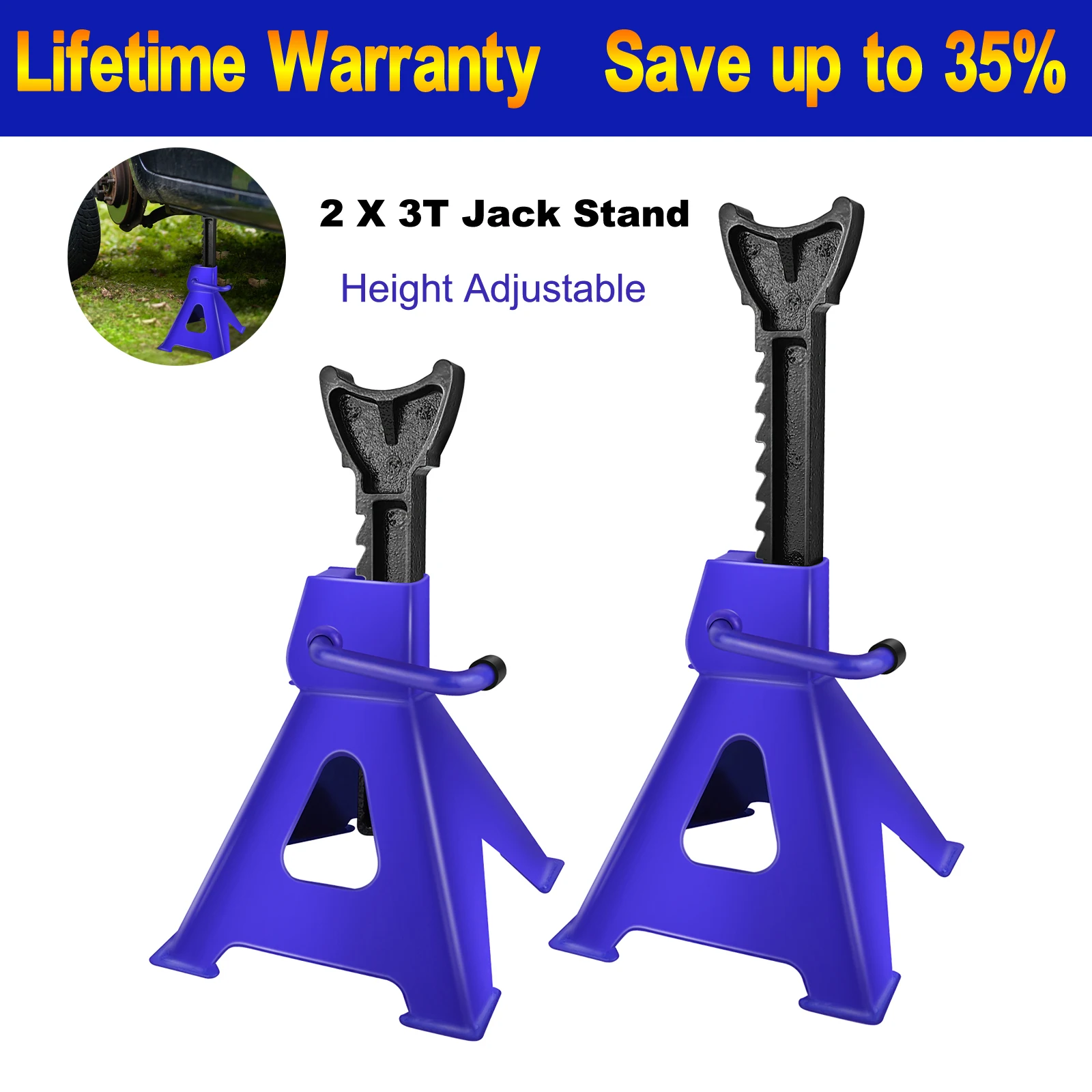 

BRIEFNESS 2x 3Ton Capacity Steel Jack Stands Auto Wheel Lifting Jack Stand Safety Repair Jack Bracket For Car Lifting Machine