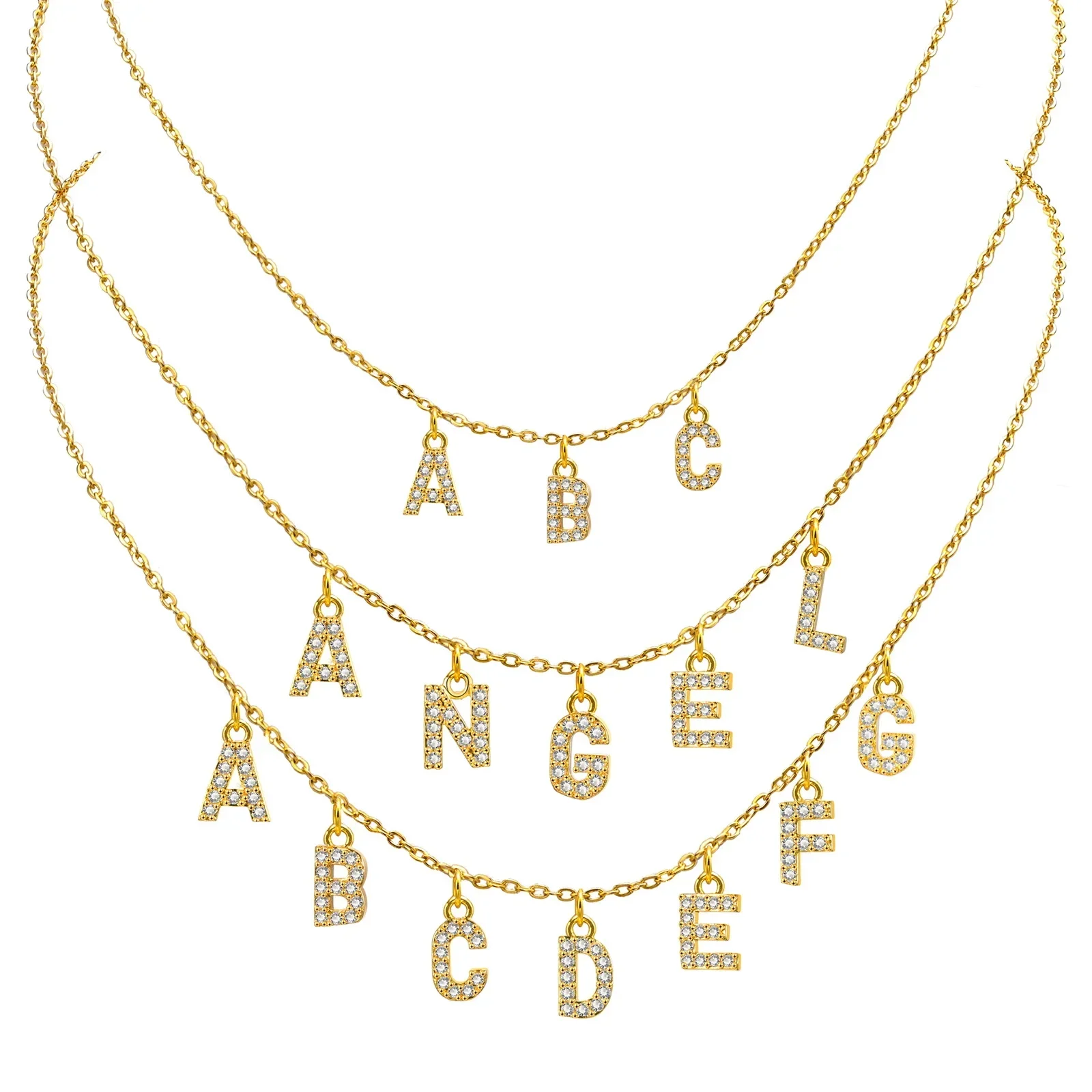 Alphabet Initial Pendant 26 Letter Charms Necklace And Bracelet Set Stainless Steel Star Moon Charm DIY Bracelets Keychain