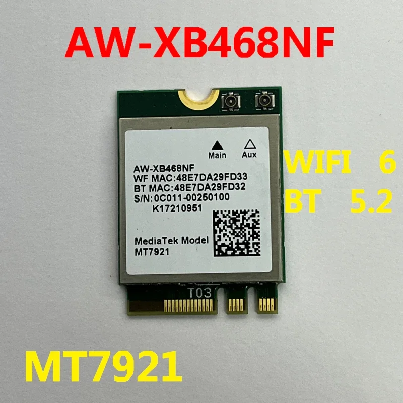 MT7921 AW-XB468NF For ASUS GX551Q GX703H FA706QM FA506QR M7600Q M7400Q GA401Q UX325U WLAN WIFI wireless module bluetooth card