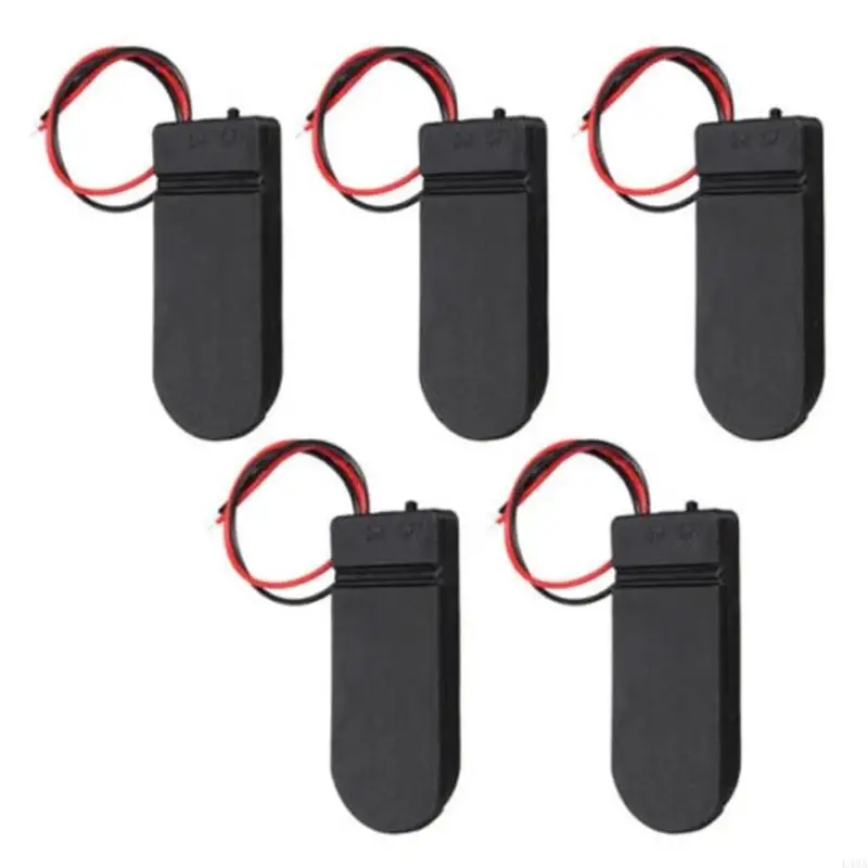 

L4MA 5pcs Hold 2x CR2032 Button Coin Cell Battery Holder for Case Storage for Case 6V Wire