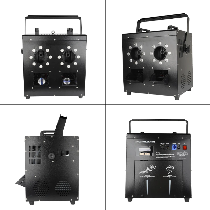 High Quality 1500W Double Holes Smoke Bubble Machine Remote Control Fog Bubble Machine Party Bar Smoke Bubble Effect for Wedding