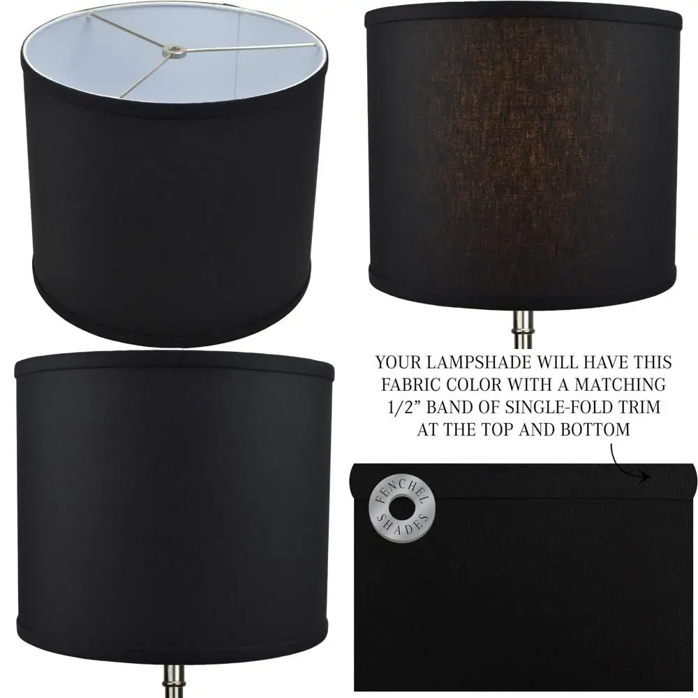 

Барабан из льняной черной ткани, абажур с верхним диаметром 12, диаметром нижней части и 10 высотами — насадка-паук для потолочного светильника